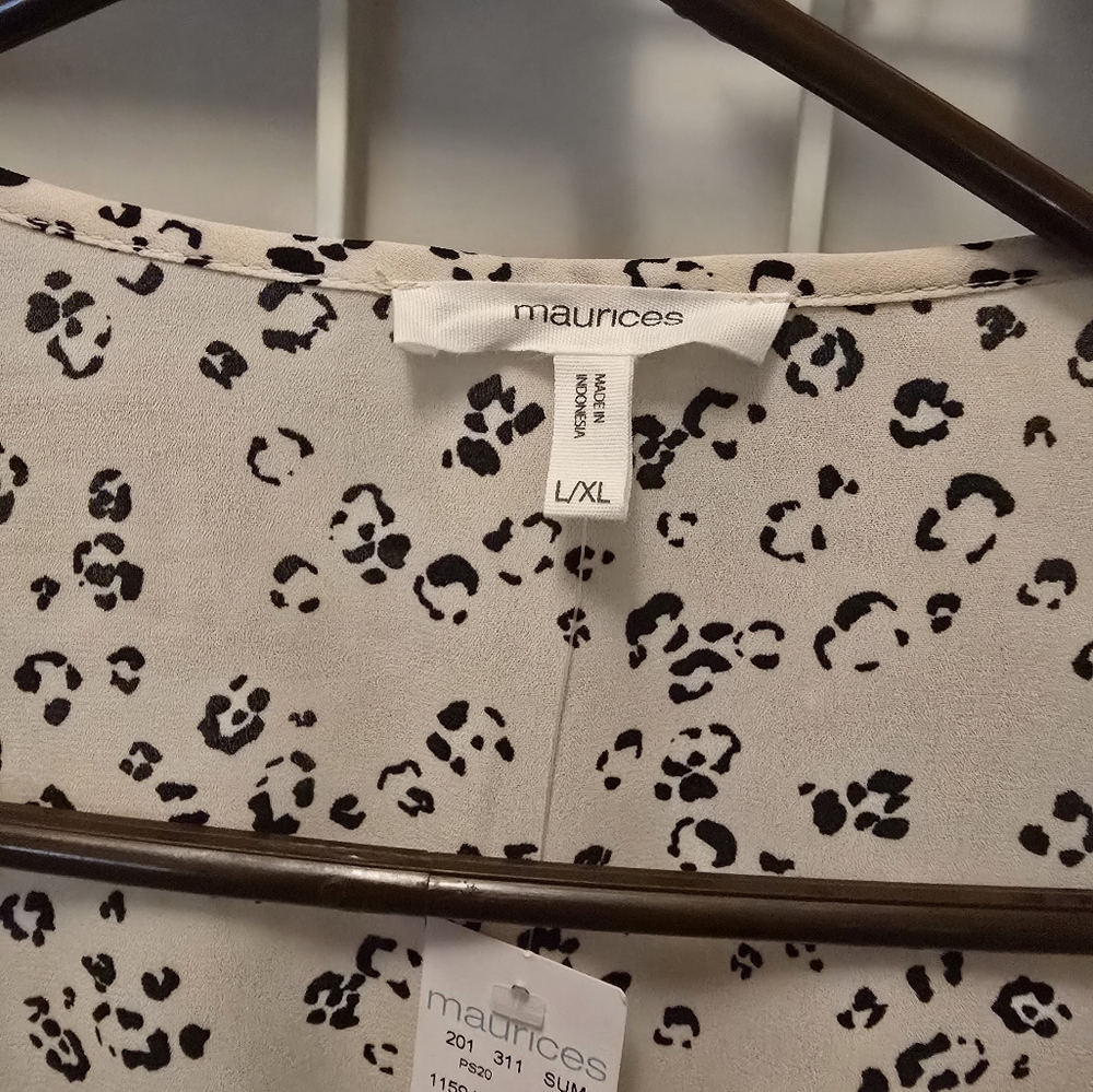 Maurices Animal Print Blouse L/XL